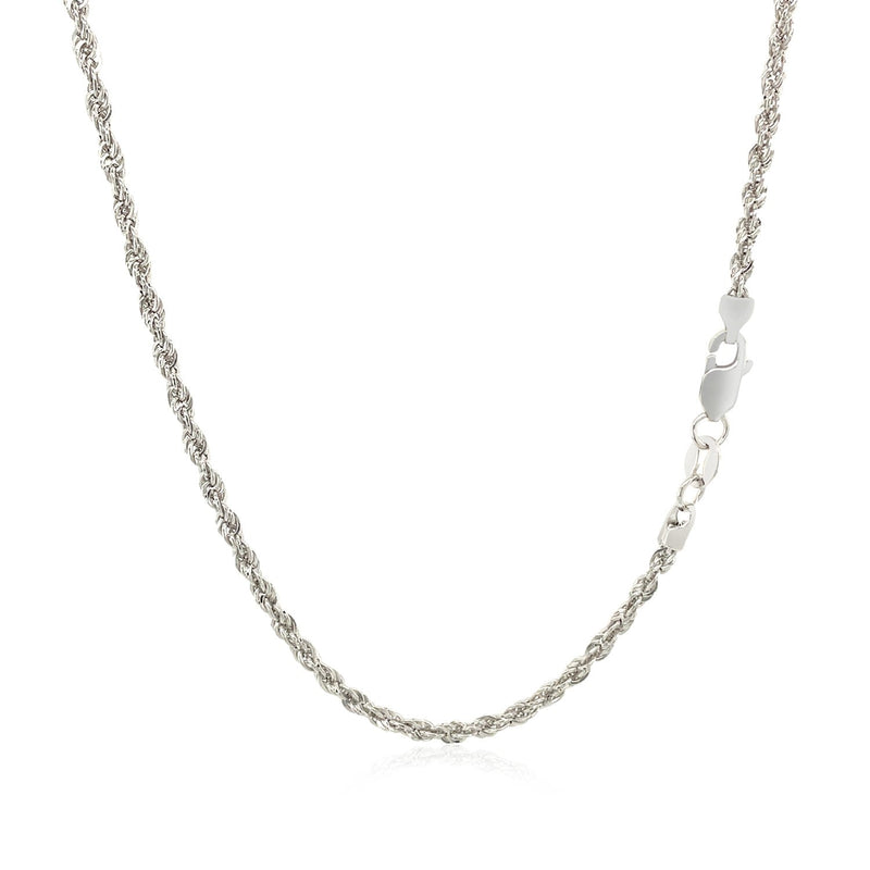 2.0mm 14k White Gold Light Rope Chain - Premium Chains - Just $289.99! Shop now at Pulse Designer Fashion