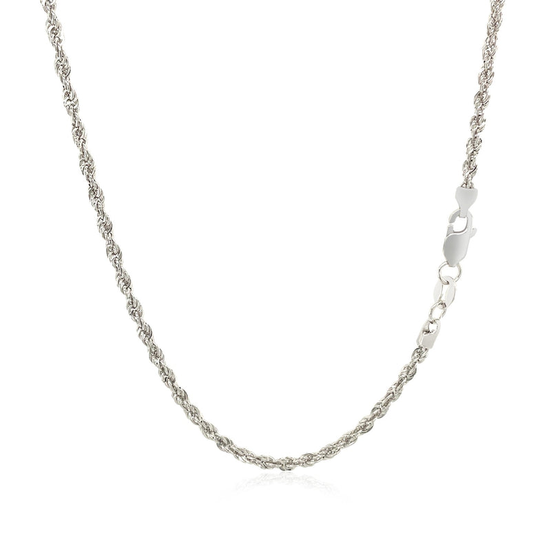 2.0mm 14k White Gold Light Rope Chain - Premium Chains - Just $248.99! Shop now at Pulse Designer Fashion