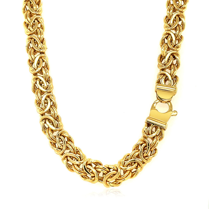 14k Yellow Gold Byzantine Motif Chain Necklace - Premium Necklaces - Just $2646.99! Shop now at Pulse Designer Fashion