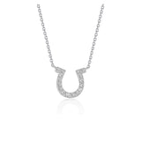 14k White Gold Horseshoe Design Diamond Pendant - Premium Necklaces - Just $816.99! Shop now at Pulse Designer Fashion