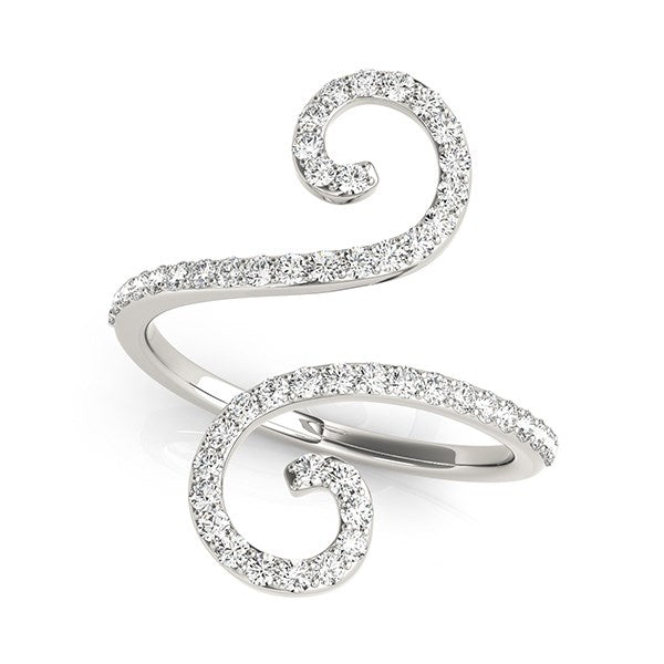 14k White Gold Diamond Open Flourish Style Ring (1/2 cttw) - Premium Rings - Just $2170.99! Shop now at Pulse Designer Fashion