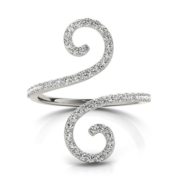 14k White Gold Diamond Open Flourish Style Ring (1/2 cttw) - Premium Rings - Just $2170.99! Shop now at Pulse Designer Fashion