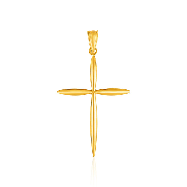 14k Yellow Gold Rounded and Pointed Cross Pendant - Premium Pendants - Just $225.99! Shop now at Pulse Designer Fashion