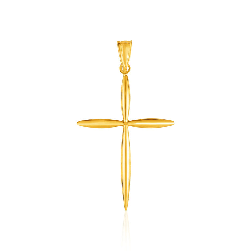 14k Yellow Gold Rounded and Pointed Cross Pendant - Premium Pendants - Just $208.99! Shop now at Pulse Designer Fashion