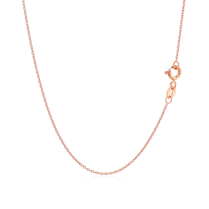 14k Pink Gold Oval Cable Link Chain 0.7mm - Premium Chains - Just $162.99! Shop now at Pulse Designer Fashion