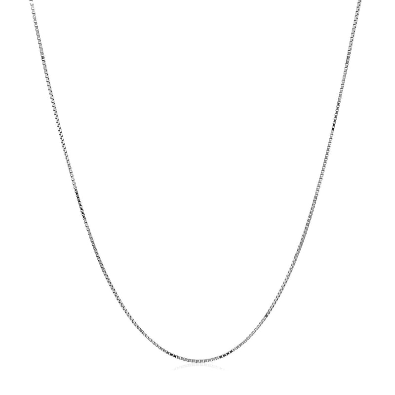 Double Extendable Box Chain in 14k White Gold (0.6mm) - Premium Chains - Just $236.99! Shop now at Pulse Designer Fashion