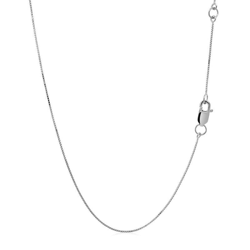 Double Extendable Box Chain in 14k White Gold (0.6mm) - Premium Chains - Just $236.99! Shop now at Pulse Designer Fashion