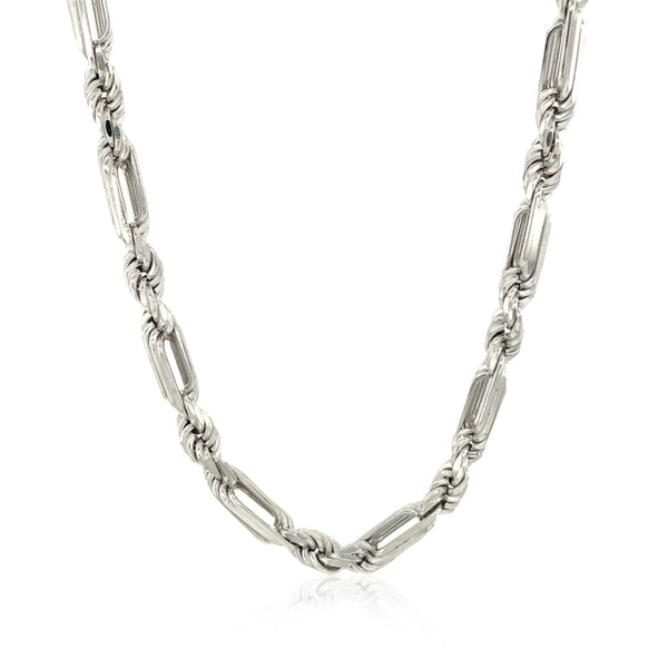 Sterling Silver Rhodium Plated Figarope Chain 5.0mm - Premium Chains - Just $441.99! Shop now at Pulse Designer Fashion