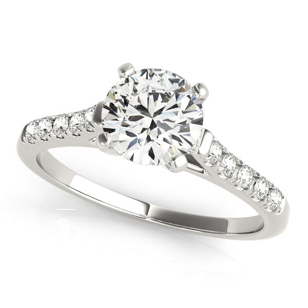 14k White Gold Cathedral Design Diamond Engagement Ring (1 1/8 cttw) - Premium Rings - Just $6637.99! Shop now at Pulse Designer Fashion