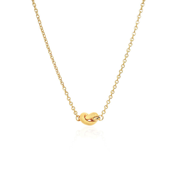 14k Yellow Gold Chain Necklace with Polished Knot - Premium Necklaces - Just $759.99! Shop now at Pulse Designer Fashion