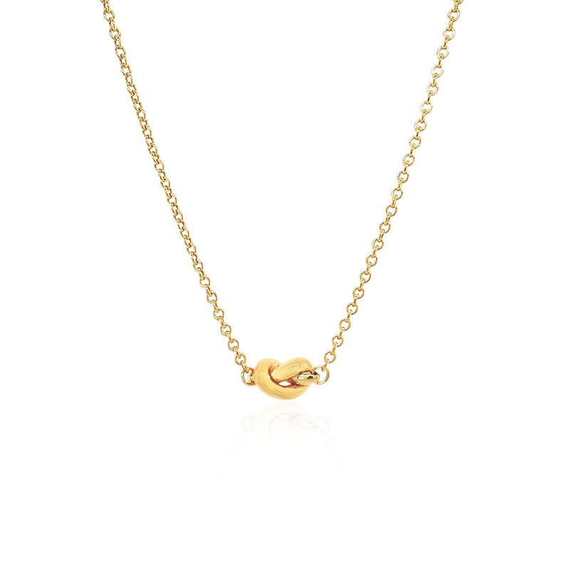 14k Yellow Gold Chain Necklace with Polished Knot - Premium Necklaces - Just $759.99! Shop now at Pulse Designer Fashion