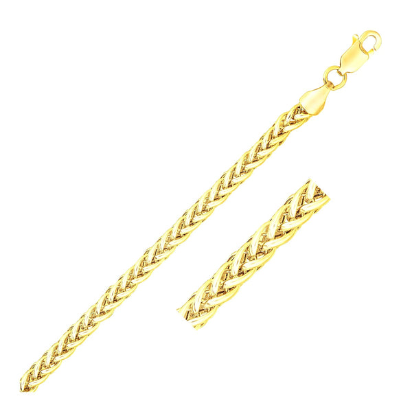 3.3mm 14k Yellow Gold Light Weight Wheat Bracelet - Premium Bracelets - Just $639.99! Shop now at Pulse Designer Fashion