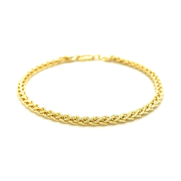 3.3mm 14k Yellow Gold Light Weight Wheat Bracelet - Premium Bracelets - Just $639.99! Shop now at Pulse Designer Fashion