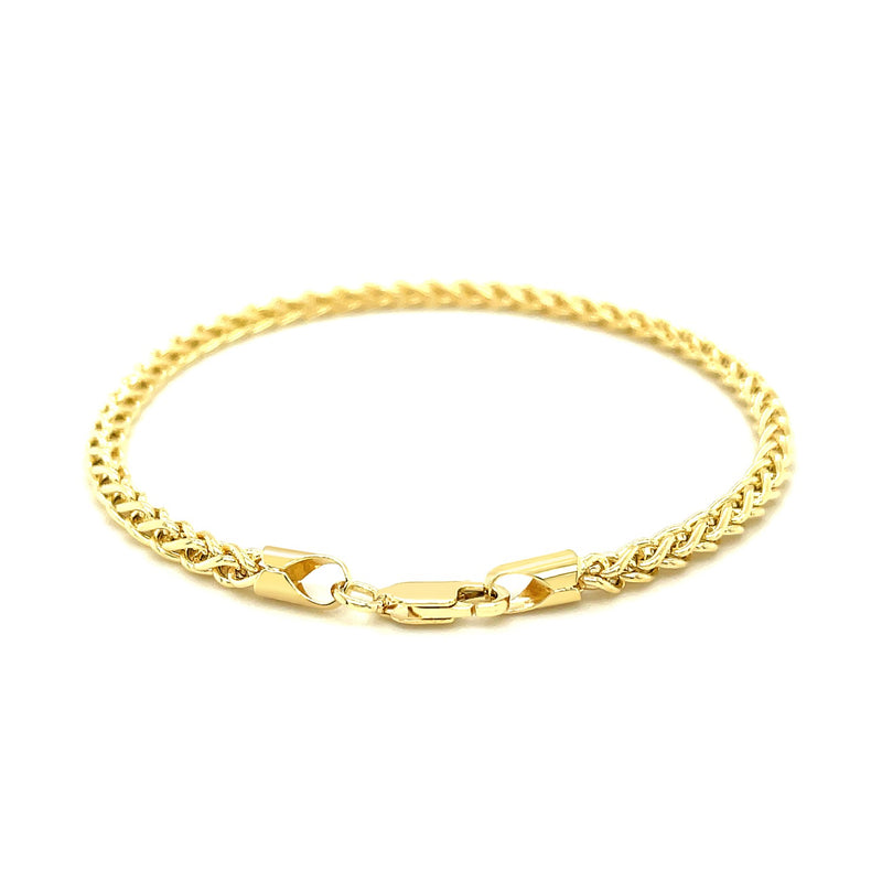 3.3mm 14k Yellow Gold Light Weight Wheat Bracelet - Premium Bracelets - Just $639.99! Shop now at Pulse Designer Fashion