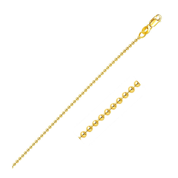 14k Yellow Gold Bead Chain 1.5mm - Premium Chains - Just $572.99! Shop now at Pulse Designer Fashion