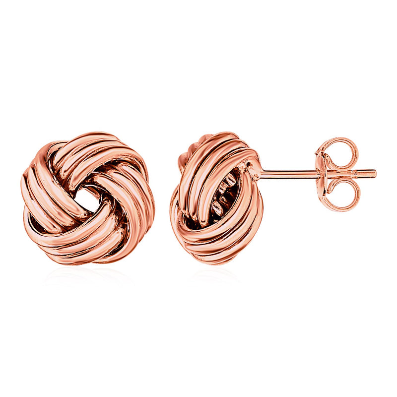 Love Knot Post Earrings in 14k Rose Gold - Premium Earrings - Just $300.99! Shop now at Pulse Designer Fashion