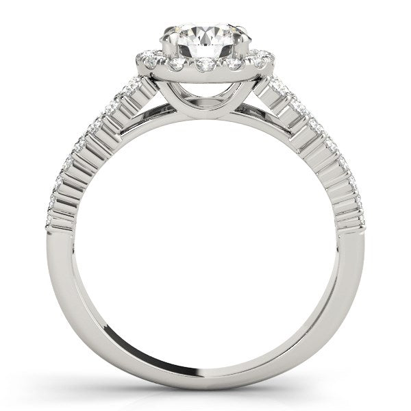 14k White Gold Graduated Pave Set Shank Diamond Engagement Ring (1 5/8 cttw) - Premium Rings - Just $7989.99! Shop now at Pulse Designer Fashion