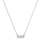 14k White Gold Polished Mini Bar Necklace - Premium Necklaces - Just $185.99! Shop now at Pulse Designer Fashion