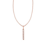 14k Rose Gold Bar Pendant with Diamonds - Premium Pendants - Just $638.99! Shop now at Pulse Designer Fashion