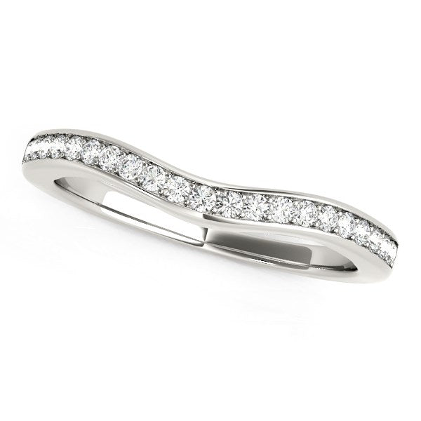 14k White Gold Curved Diamond Wedding Band (1/6 cttw) - Premium Rings - Just $1485.99! Shop now at Pulse Designer Fashion