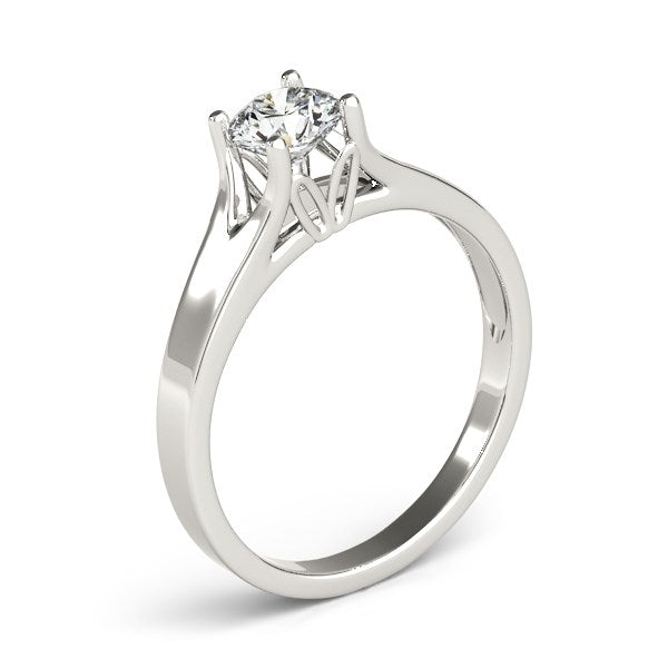 14k White Gold Prong Set Style Solitaire Diamond Engagement Ring (1/2 cttw) - Premium Rings - Just $3038.99! Shop now at Pulse Designer Fashion