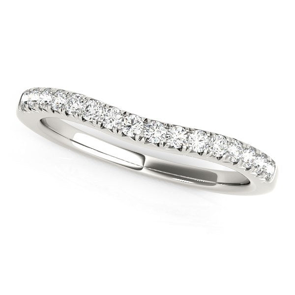 14k White Gold Pave Set Round Curved Wedding Band (1/4 cttw) - Premium Rings - Just $1313.99! Shop now at Pulse Designer Fashion