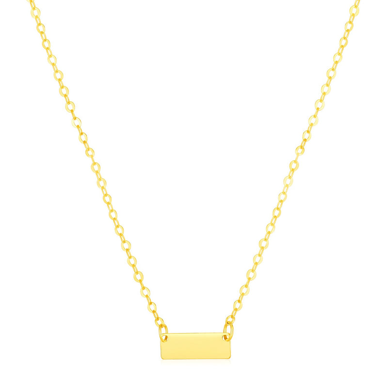 14k Yellow Gold Polished Mini Bar Necklace - Premium Necklaces - Just $187.99! Shop now at Pulse Designer Fashion