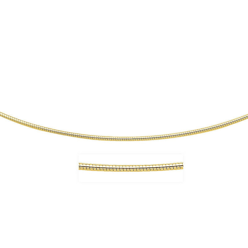 14k Yellow Gold Necklace in a Round Omega Chain Style - Premium Necklaces - Just $1011.99! Shop now at Pulse Designer Fashion