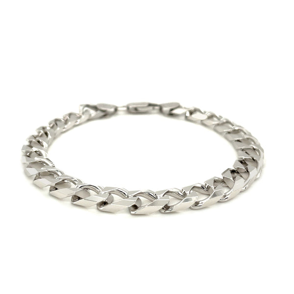 Sterling Silver Men's Bracelet in Cuban Curb Link Style - Premium Bracelets - Just $200.99! Shop now at Pulse Designer Fashion