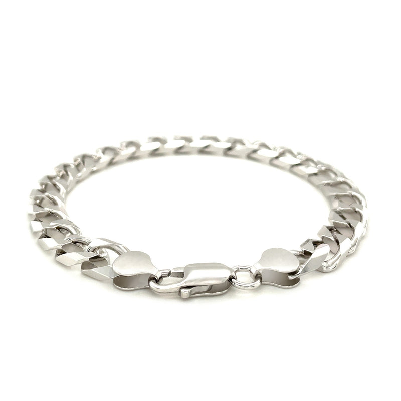 Sterling Silver Men's Bracelet in Cuban Curb Link Style - Premium Bracelets - Just $200.99! Shop now at Pulse Designer Fashion