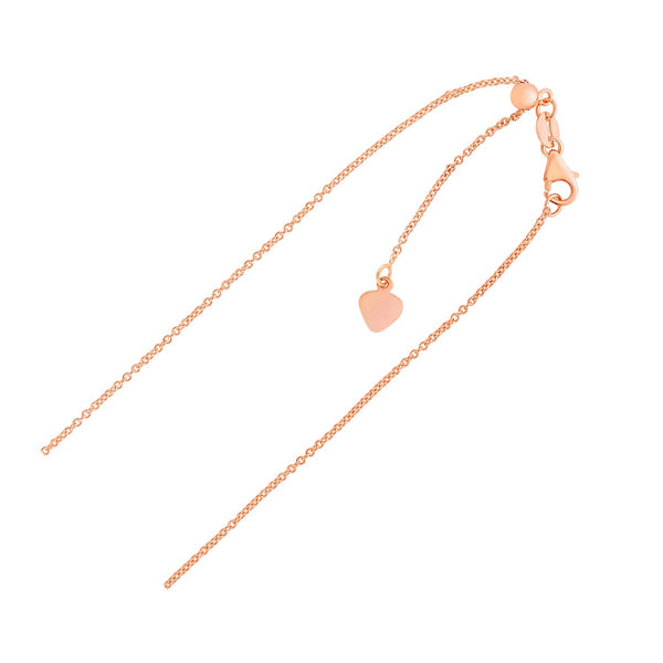 Adjustable Cable Chain in 14k Rose Gold (1.0mm) - Premium Chains - Just $287.99! Shop now at Pulse Designer Fashion