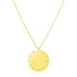 14K Yellow Gold Disc Necklace with Diamonds - Premium Necklaces - Just $1113.99! Shop now at Pulse Designer Fashion