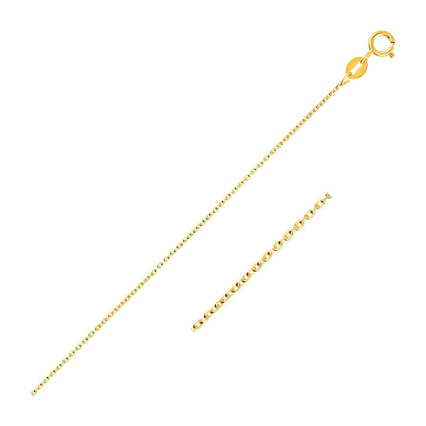 14k Yellow Gold Oval Cable Link Chain 1.0mm - Premium Chains - Just $199.99! Shop now at Pulse Designer Fashion