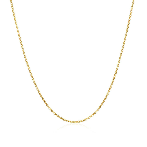 14k Yellow Gold Oval Cable Link Chain 1.0mm - Premium Chains - Just $199.99! Shop now at Pulse Designer Fashion