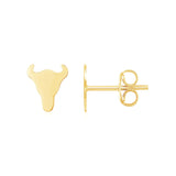 14K Yellow Gold Longhorn Earrings - Premium Earrings - Just $196.99! Shop now at Pulse Designer Fashion