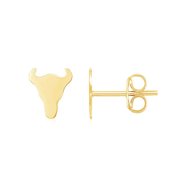 14K Yellow Gold Longhorn Earrings - Premium Earrings - Just $196.99! Shop now at Pulse Designer Fashion