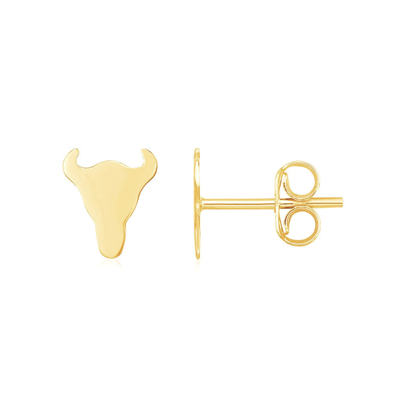 14K Yellow Gold Longhorn Earrings - Premium Earrings - Just $196.99! Shop now at Pulse Designer Fashion