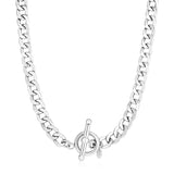 Sterling Silver Polished Wide Link Toggle Necklace - Premium Necklaces - Just $189.99! Shop now at Pulse Designer Fashion