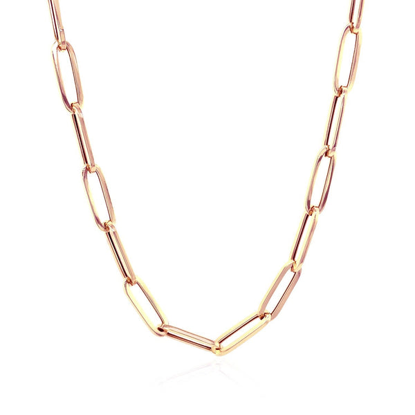 14K Rose Gold Bold Paperclip Chain (4.2 mm) - Premium Chains - Just $815.99! Shop now at Pulse Designer Fashion