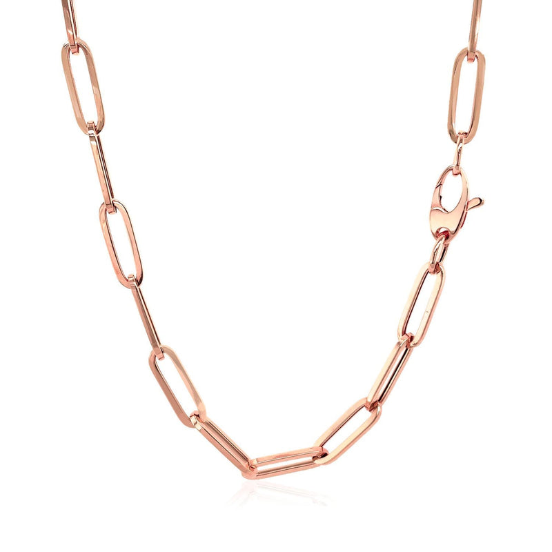 14K Rose Gold Bold Paperclip Chain (4.2 mm) - Premium Chains - Just $815.99! Shop now at Pulse Designer Fashion