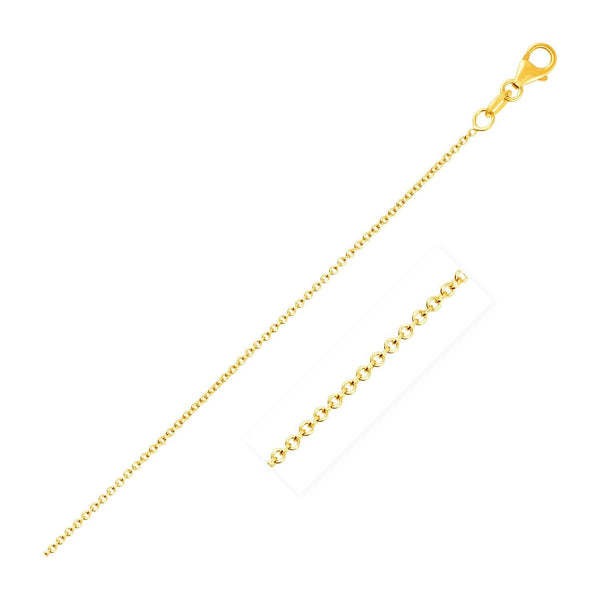 14k Yellow Gold Round Cable Link Chain 1.1mm - Premium Chains - Just $237.99! Shop now at Pulse Designer Fashion