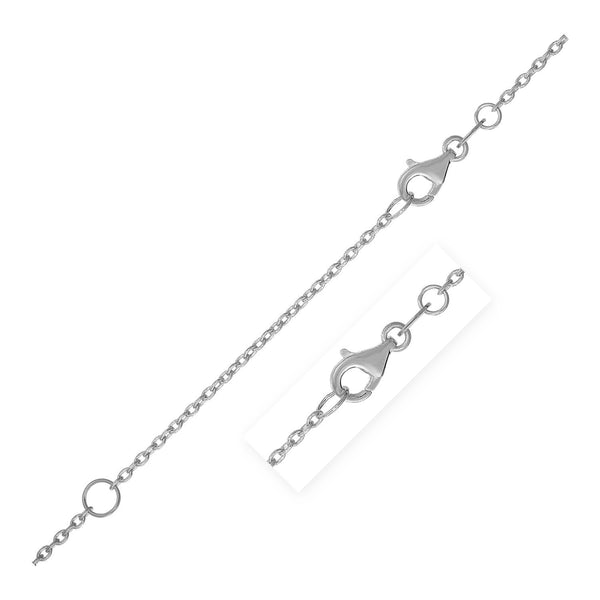 Extendable Cable Chain in 14k White Gold (1.5mm) - Premium Chains - Just $450.99! Shop now at Pulse Designer Fashion