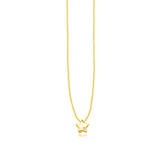 14k Yellow Gold Polished Star Necklace with Diamond - Premium Necklaces - Just $389.99! Shop now at Pulse Designer Fashion