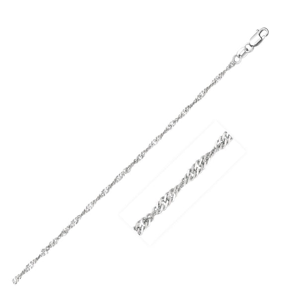 14k White Gold Singapore Chain 1.7mm - Premium Chains - Just $379.99! Shop now at Pulse Designer Fashion