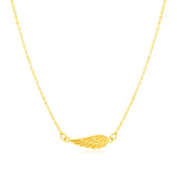 14K Yellow Gold Angel Wing Necklace - Premium Necklaces - Just $288.99! Shop now at Pulse Designer Fashion