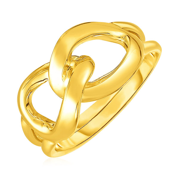 14k Yellow Gold Interlocking Links Ring - Premium Rings - Just $957.99! Shop now at Pulse Designer Fashion