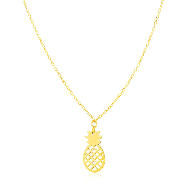 14K Yellow Gold Pineapple Necklace - Premium Necklaces - Just $221.99! Shop now at Pulse Designer Fashion