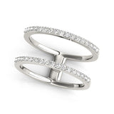 14k White Gold Dual Band Design Ring with Diamonds (1/3 cttw) - Premium Rings - Just $1816.99! Shop now at Pulse Designer Fashion