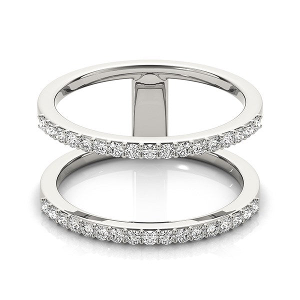 14k White Gold Dual Band Design Ring with Diamonds (1/3 cttw) - Premium Rings - Just $1816.99! Shop now at Pulse Designer Fashion