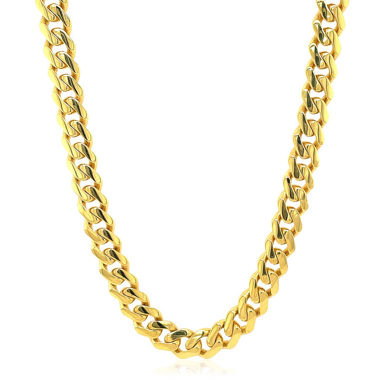 14k Yellow Gold Polished Miami Cuban Chain Necklace - Premium Necklaces - Just $3499.99! Shop now at Pulse Designer Fashion